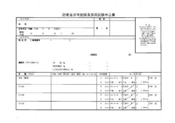 防衛省非常勤隊員採用試験申込書のサムネイル